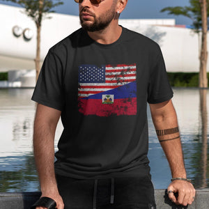 Haiti USA Flag T-Shirt