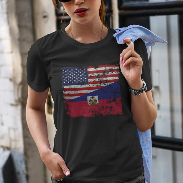 Haiti USA Flag T-Shirt