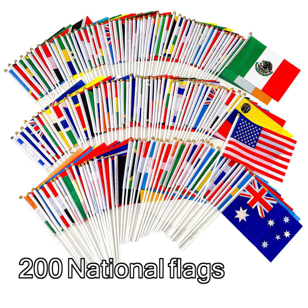 Handheld Flags of the world - International Stick Flags - 200 Countries