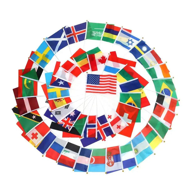Handheld Flags of the world - International Stick Flags - 200 Countries
