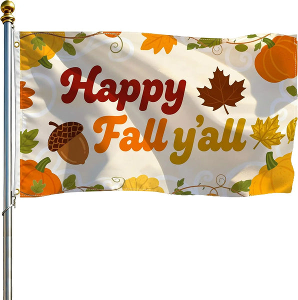 Happy Fall Y'all Flag - 90x150cm(3x5ft) - 120x180cm(4x6ft)