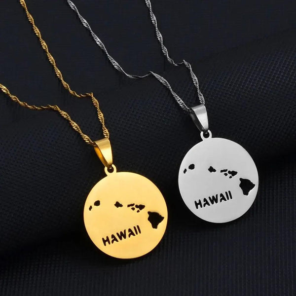 Hawaii Map Necklace
