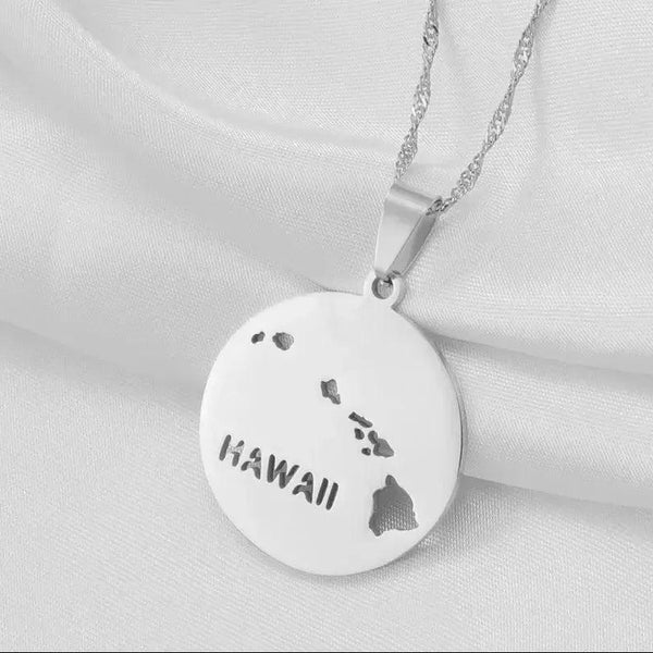 Hawaii Map Necklace