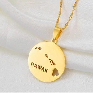 Hawaii Map Necklace