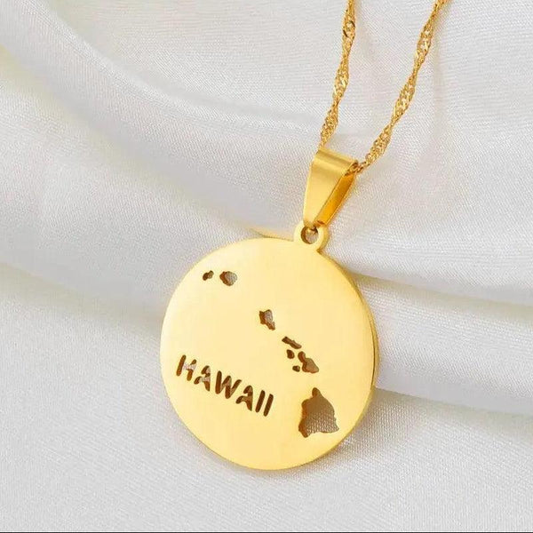 Hawaii Map Necklace
