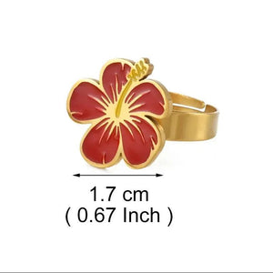 Hawaiian Hibiscus Flower Ring