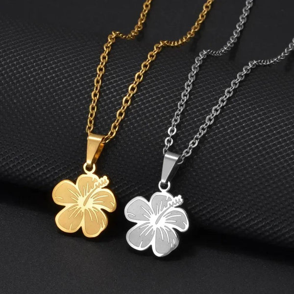 Hawaiian Hibiscus Pendant Necklace
