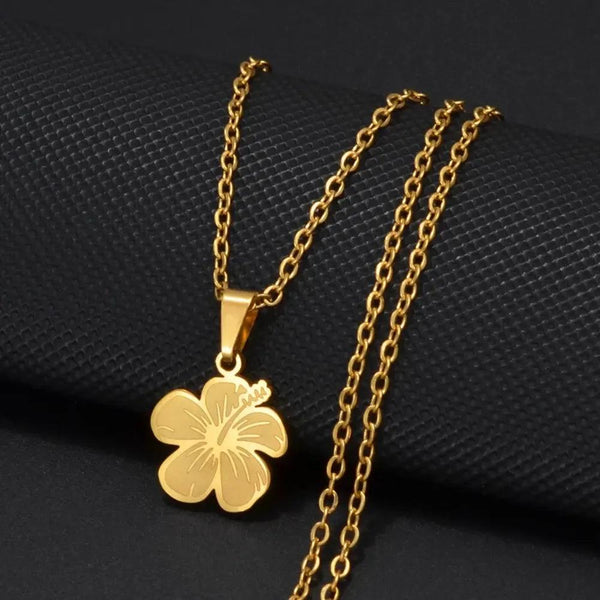Hawaiian Hibiscus Pendant Necklace