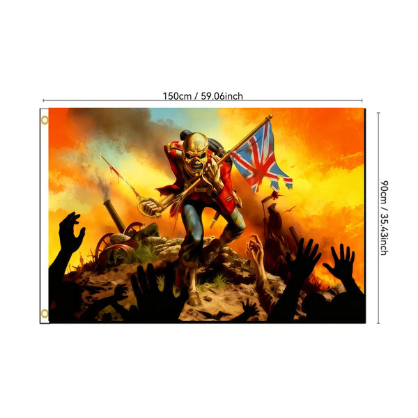 Heavy Metal Skeleton Flag - 90x150cm(3x5ft) - 60x90cm(2x3ft)