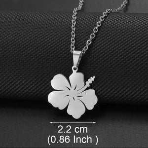 Hibiscus Flower Pendant Necklace