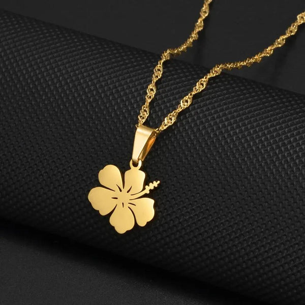 Hibiscus Flower Pendant Necklace