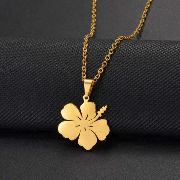 Hibiscus Flower Pendant Necklace