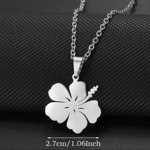 Hibiscus Flower Pendant Necklace