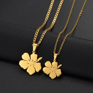 Hibiscus Flower Pendant Necklace