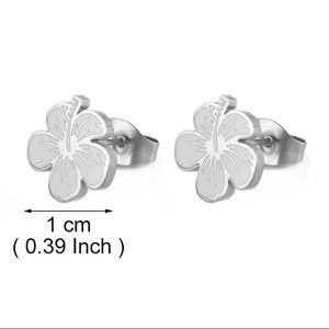 Hibiscus Flower Stud Earrings