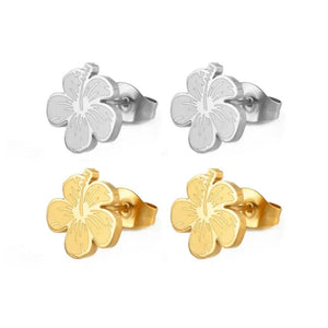 Hibiscus Flower Stud Earrings