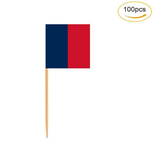 Historic France Flag Toothpicks - Cupcake Toppers (100Pcs)