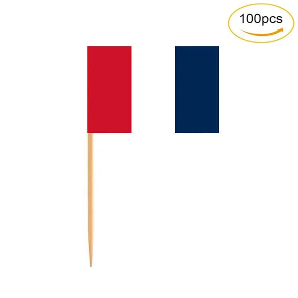 Historic France Flag Toothpicks - Cupcake Toppers (100Pcs)