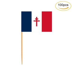 Historic France Flag Toothpicks - Cupcake Toppers (100Pcs)