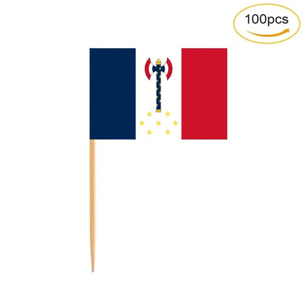 Historic France Flag Toothpicks - Cupcake Toppers (100Pcs)