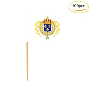 Historic France Flag Toothpicks - Cupcake Toppers (100Pcs)