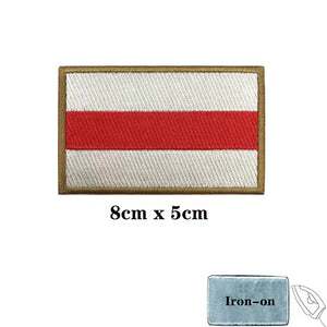 Historic Russia & Belarus Flag Patches - Iron On/Hook & Loop Patch