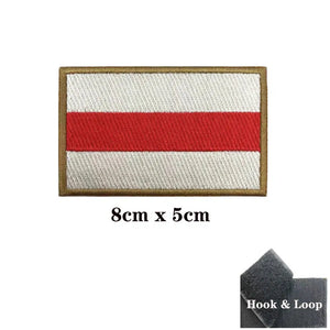 Historic Russia & Belarus Flag Patches - Iron On/Hook & Loop Patch