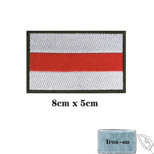 Historic Russia & Belarus Flag Patches - Iron On/Hook & Loop Patch