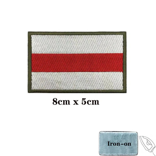 Historic Russia & Belarus Flag Patches - Iron On/Hook & Loop Patch