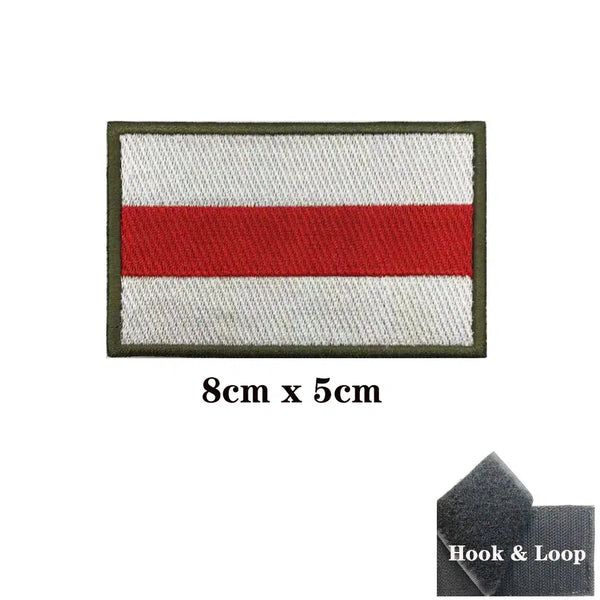 Historic Russia & Belarus Flag Patches - Iron On/Hook & Loop Patch