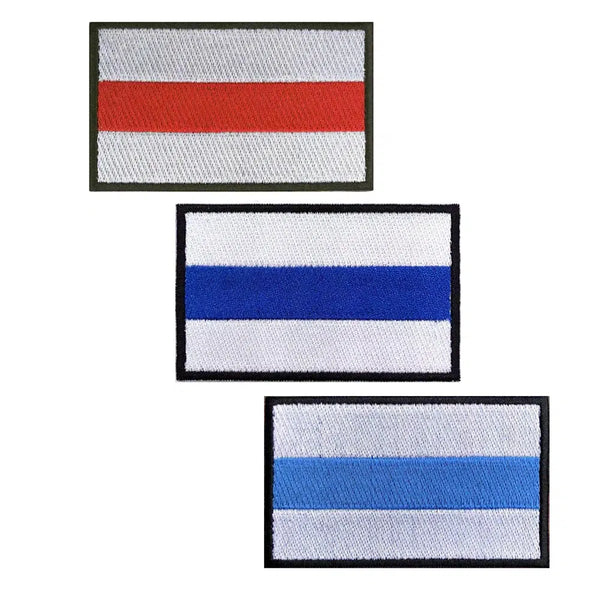 Historic Russia & Belarus Flag Patches - Iron On/Hook & Loop Patch