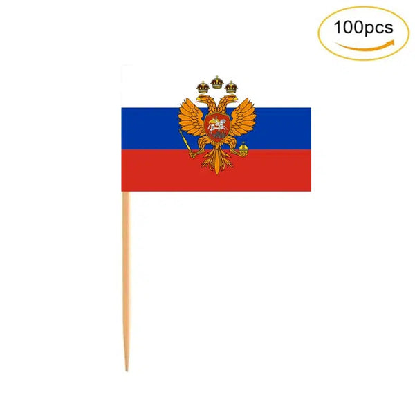 Historic Russia Flag Toothpicks - Cupcake Toppers (100Pcs)