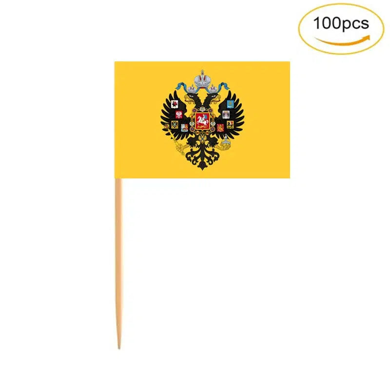 Historic Russia Flag Toothpicks - Cupcake Toppers (100Pcs)