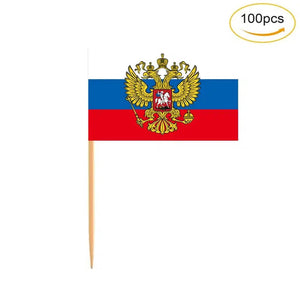 Historic Russia Flag Toothpicks - Cupcake Toppers (100Pcs)