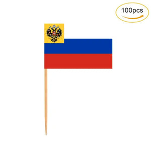 Historic Russia Flag Toothpicks - Cupcake Toppers (100Pcs)