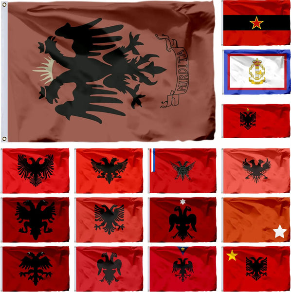 Historical Flags of Albania - 90x150cm(3x5ft) - 60x90cm(2x3ft)