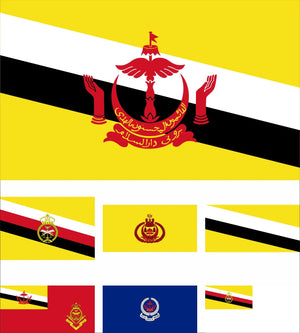 Historical Flags of Brunei - 90x150cm(3x5ft) - 60x90cm(2x3ft)
