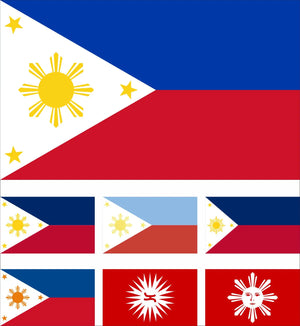 Historical Flags of the Philippines - 90x150cm(3x5ft) - 60x90cm(2x3ft)