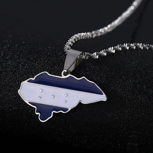 Honduras Flag Map Necklace