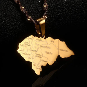 Honduras Flag Map Necklace