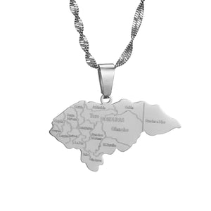 Honduras Flag Map Necklace