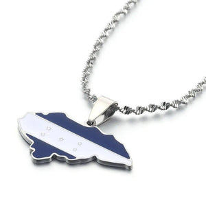 Honduras Flag Map Necklace