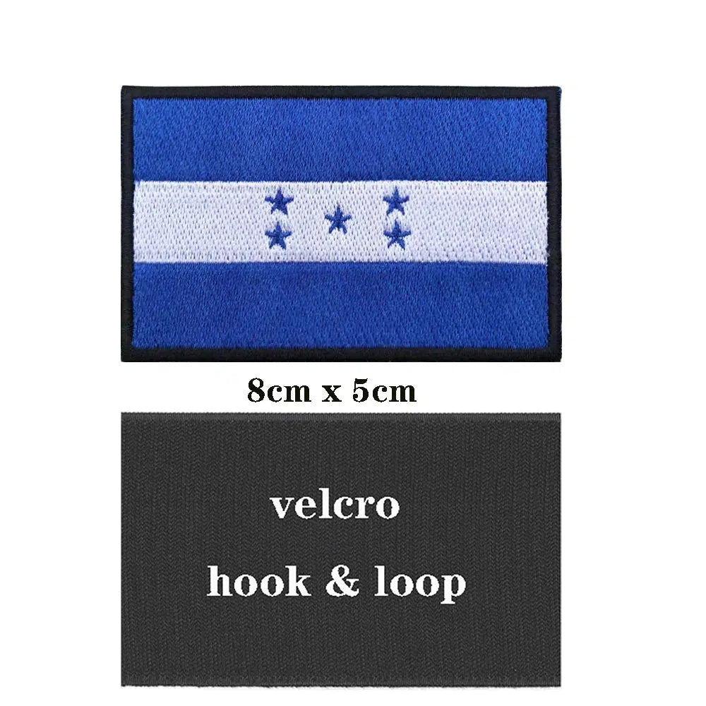 Honduras Flag Patch - Iron On/Hook & Loop Patch