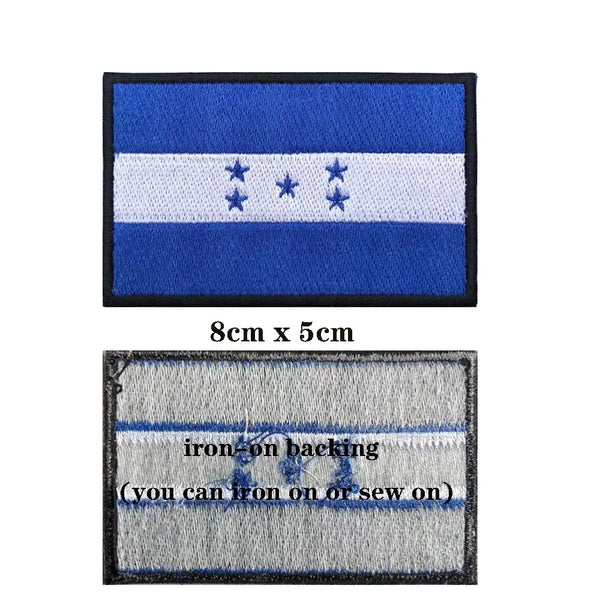 Honduras Flag Patch - Iron On/Hook & Loop Patch