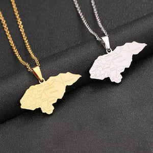 Honduras Map Necklace