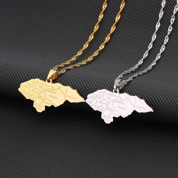 Honduras Map Necklace