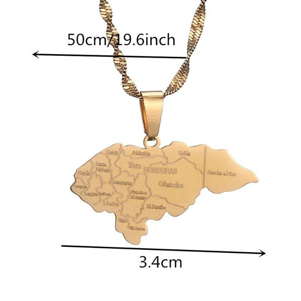 Honduras Map Necklace