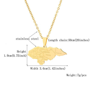 Honduras Map Necklace