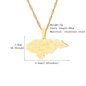 Honduras Map Necklace