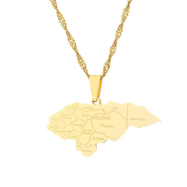 Honduras Map Necklace